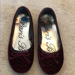 *4/$25 Girls velvet slip on ballet flats